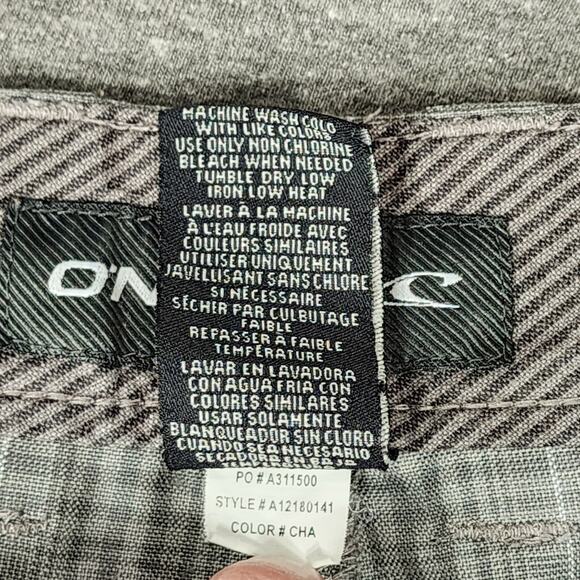 O'Neill Hybrid Board Shorts Men 38 Gray Plaid Flat Front Wicking Swim Beach 11" - Picture 4 of 10